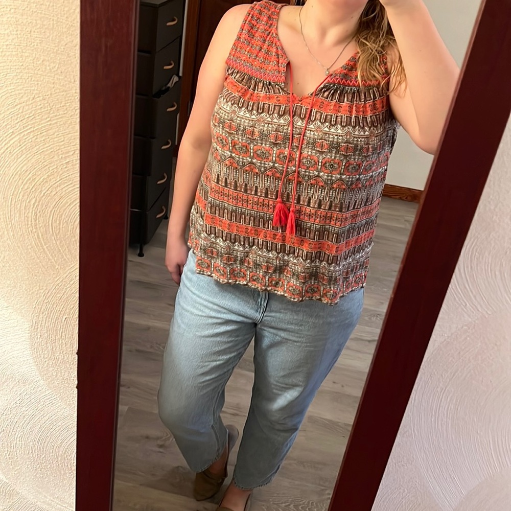 Lucky brand tank size large with tassels!